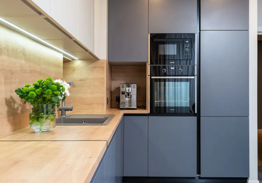 Built-in coffee machine set into kitchen cabinetry - Monogram coffee machine repair